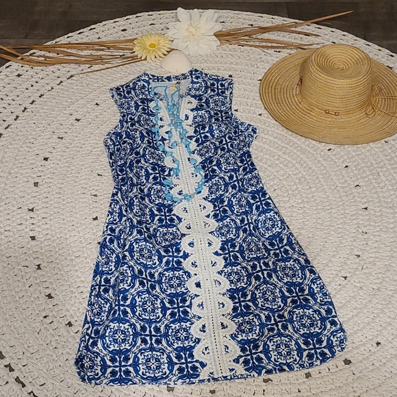 MUD PIE MULTI EMBROIDERED DRESS - Picture 3 of 16